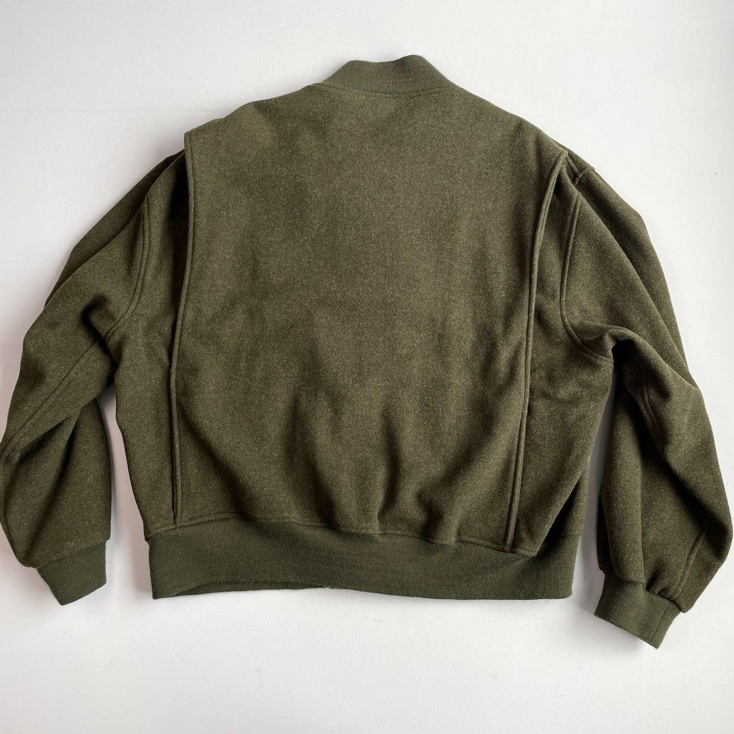 VNTG Polo Ralph Lauren (XL) Forest Green 100% Wool Bomber-Style Jacket