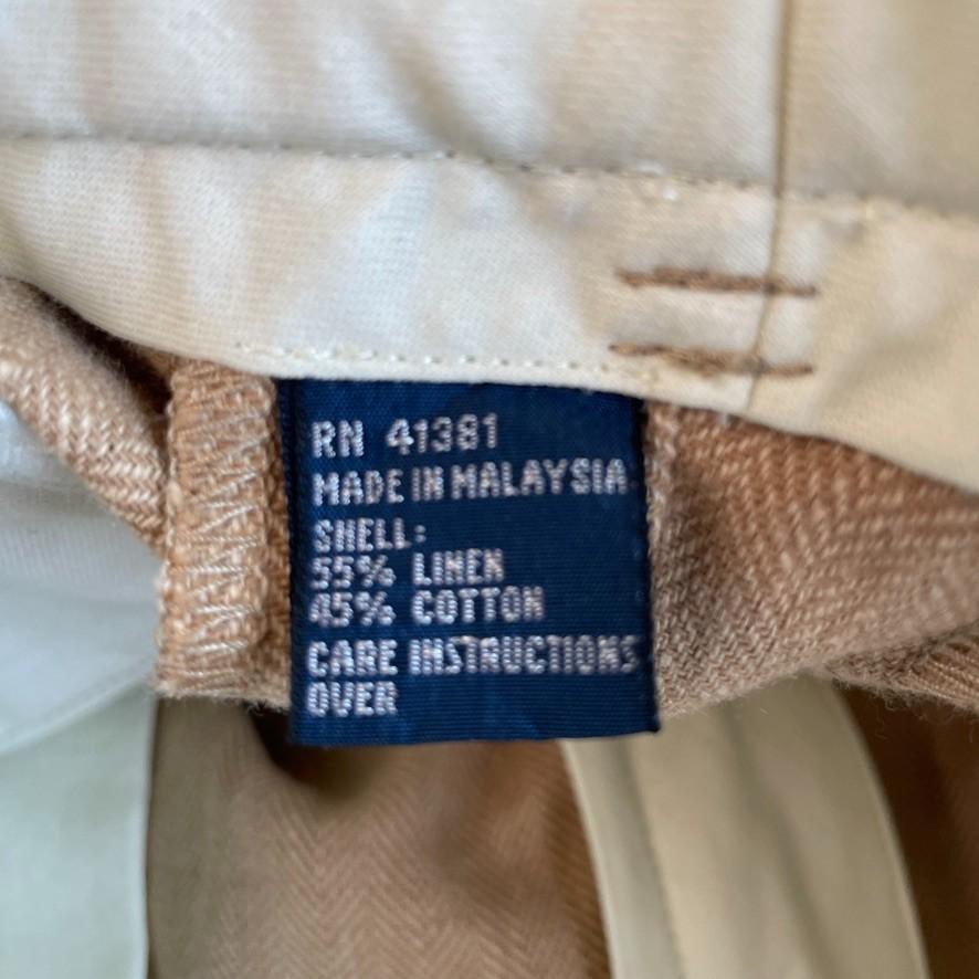 NWT Polo Ralph Lauren (34x34) Linen/Cotton Pleated Camel Slacks Dress Pants