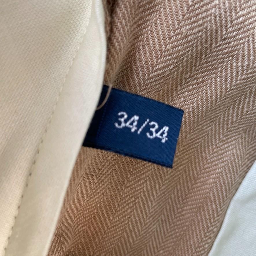 NWT Polo Ralph Lauren (34x34) Linen/Cotton Pleated Camel Slacks Dress Pants