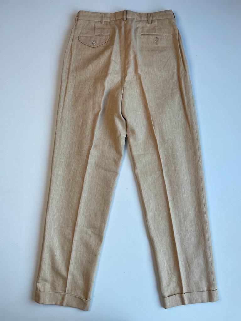 NWT Polo Ralph Lauren (34x34) Linen/Cotton Pleated Camel Slacks Dress Pants