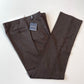 NWT Canali (56EUR / 38US) 100% Wool Brushed Birdseye Pleated Brown Dress Pants