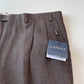 NWT Canali (56EUR / 38US) 100% Wool Brushed Birdseye Pleated Brown Dress Pants