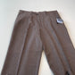 NWT Canali (56EUR / 38US) 100% Wool Brushed Birdseye Pleated Brown Dress Pants