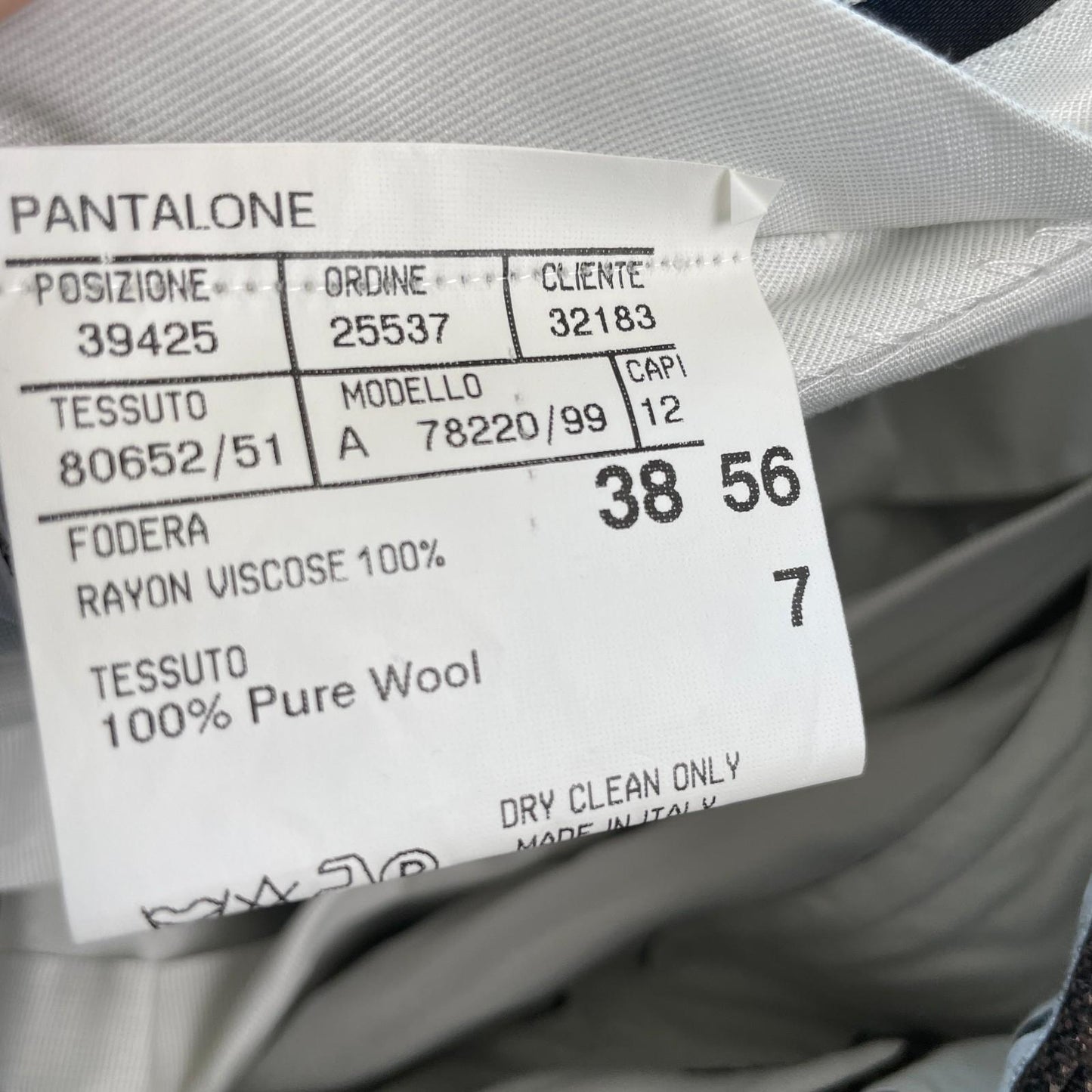 NWT Canali (56EUR / 38US) 100% Wool Brushed Birdseye Pleated Brown Dress Pants