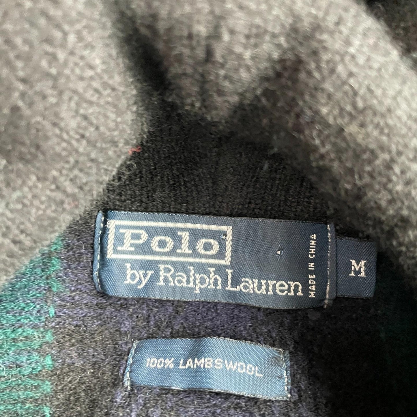 NWT VNTG Polo Ralph Lauren (M) Black Watch Tartan 100% Wool Hooded Sweater