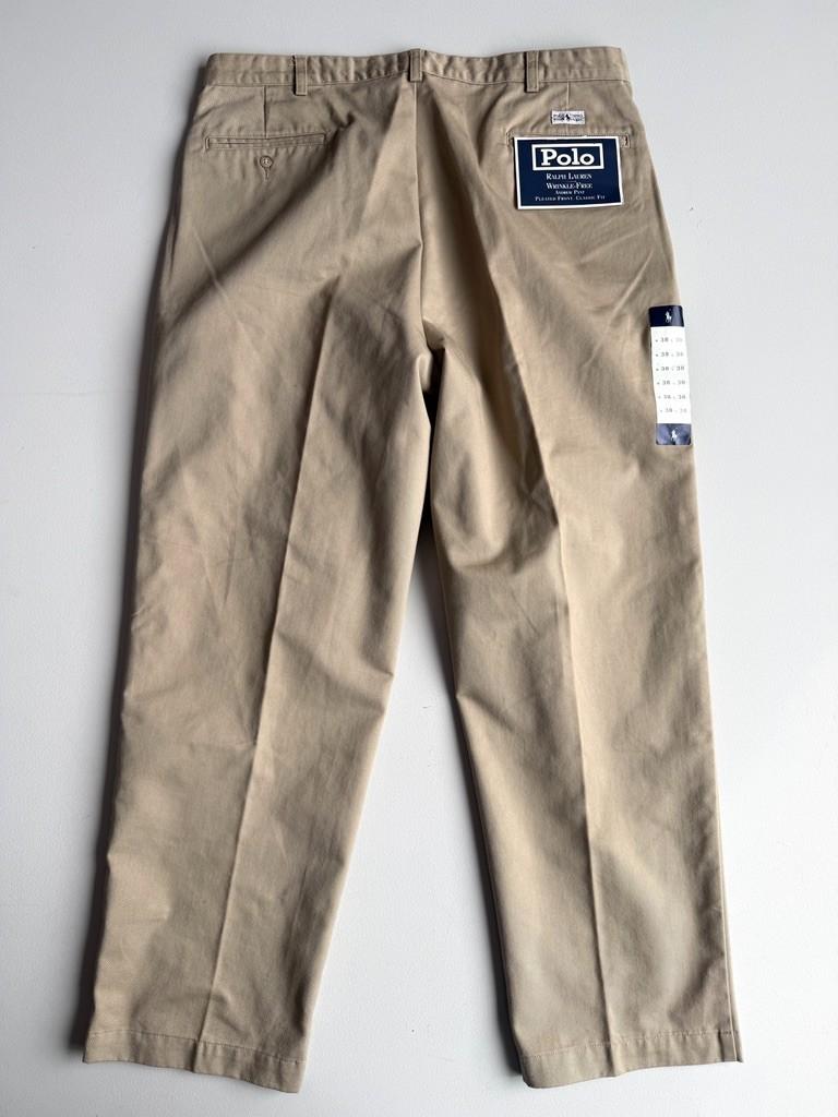 VNTG NWT Polo Ralph Lauren (38x30) "Andrew" Pleated Classic Cotton Chino Pant