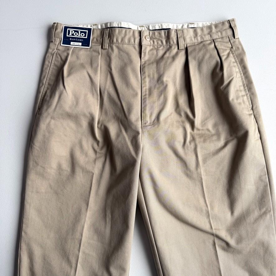VNTG NWT Polo Ralph Lauren (38x30) "Andrew" Pleated Classic Cotton Chino Pant