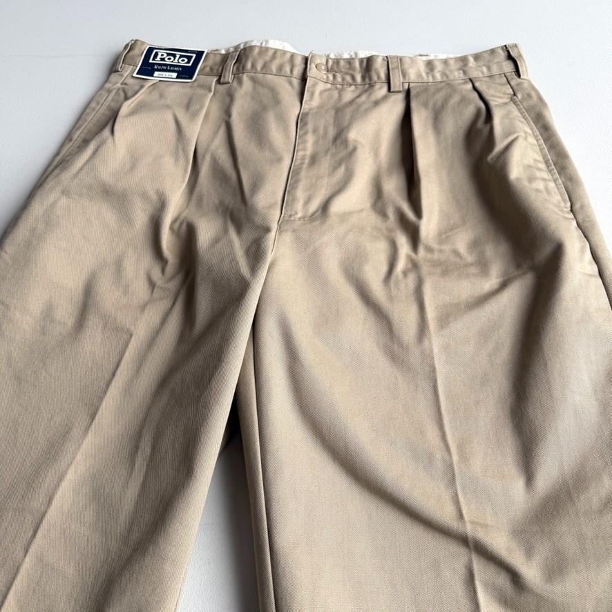 VNTG NWT Polo Ralph Lauren (38x30) "Andrew" Pleated Classic Cotton Chino Pant