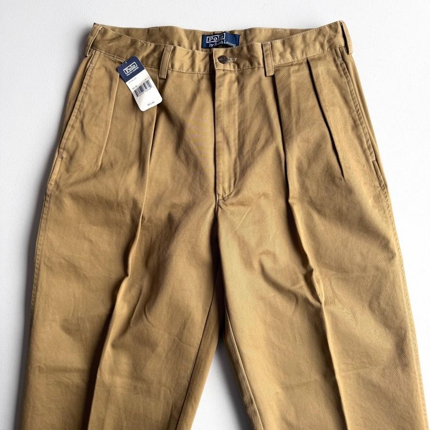 VNTG NWT Polo Ralph Lauren (34x30) British Khaki Pleated Classic Fit Chino Pant