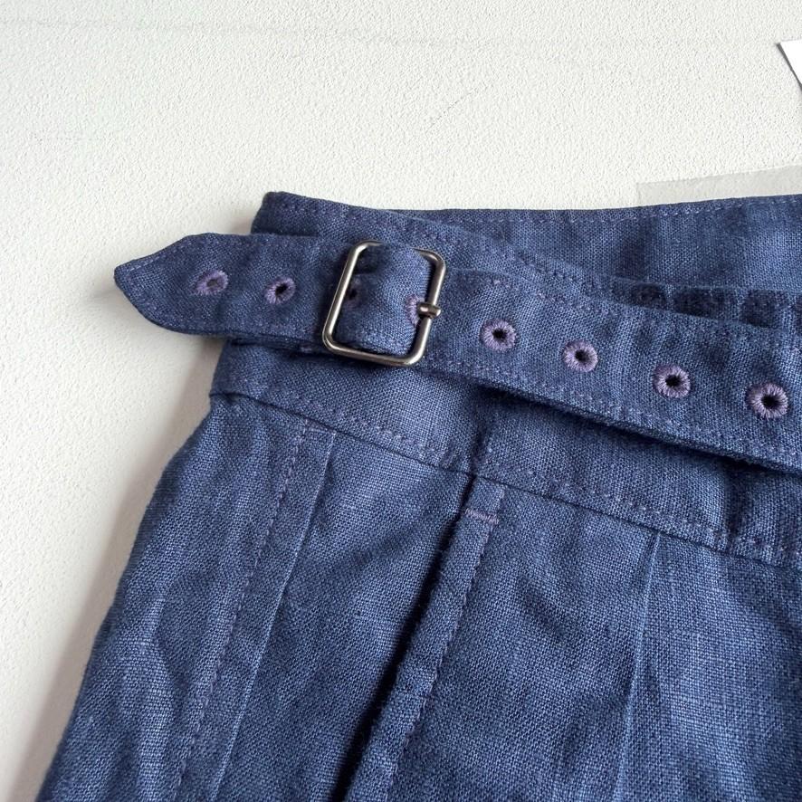 NWT Todd Snyder (31x32) 100% Linen Gurkha Buckled Officer Navy Blue Trouser Pant