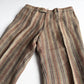Paul Stuart (34x32) 100% Linen Striped Earth Tones Straight Leg Trousers Pants