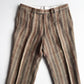 Paul Stuart (34x32) 100% Linen Striped Earth Tones Straight Leg Trousers Pants