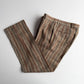 Paul Stuart (34x32) 100% Linen Striped Earth Tones Straight Leg Trousers Pants
