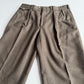 VNTG Polo Ralph lauren (34x32) 100% Wool Flannel Pleated Olive Trousers Pants