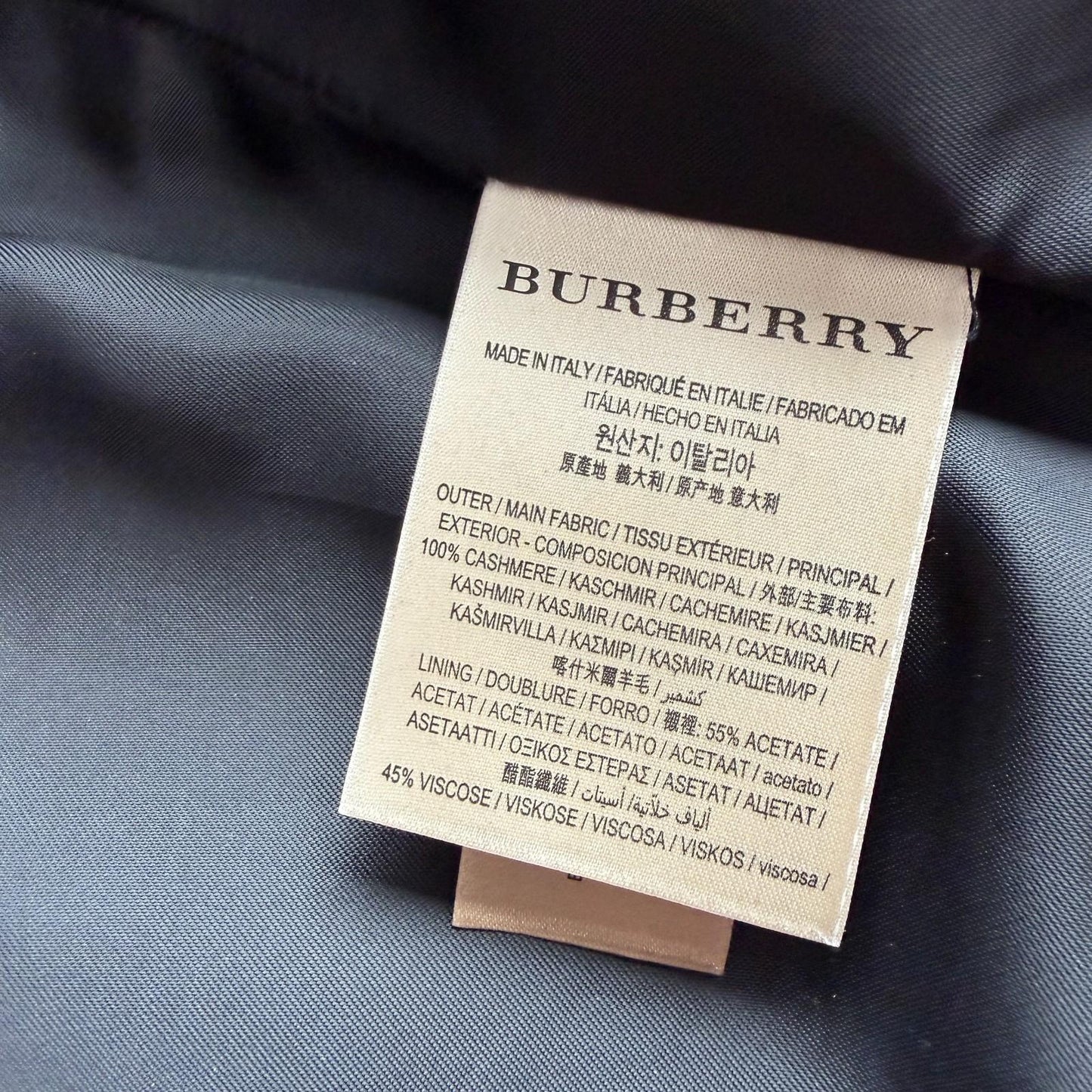 MINT Burberry (54) 100% Cashmere Mid-Length Black Trench Coat