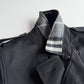 MINT Burberry (54) 100% Cashmere Mid-Length Black Trench Coat