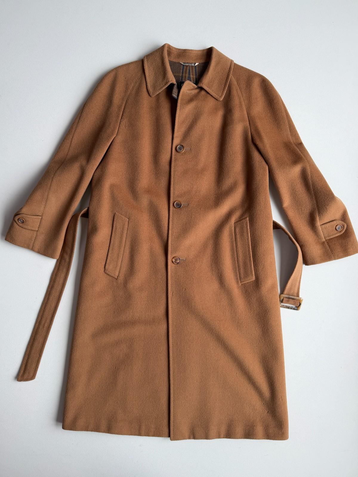 VNTG Canali (48 / 38) Tawny Brown 100% Wool Balmacaan WITH SCARF Over Coat