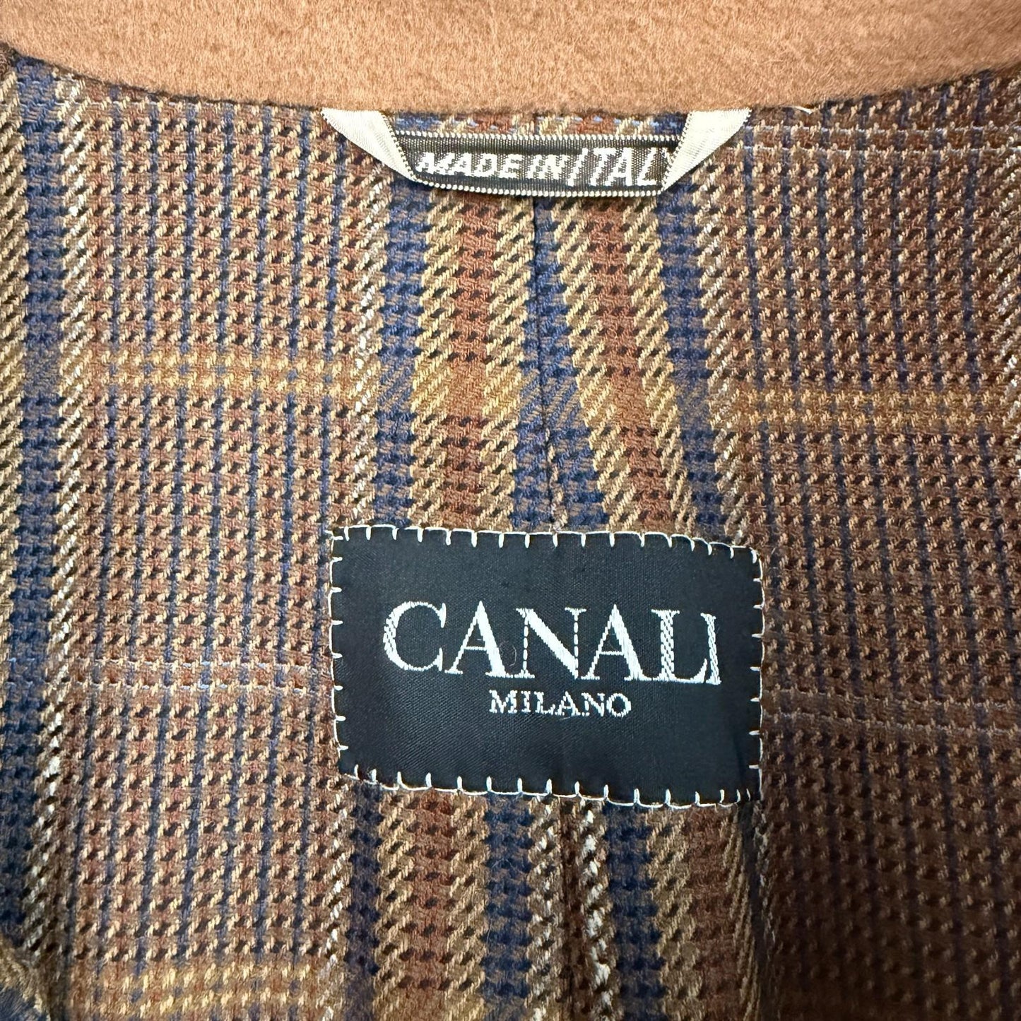 VNTG Canali (48 / 38) Tawny Brown 100% Wool Balmacaan WITH SCARF Over Coat