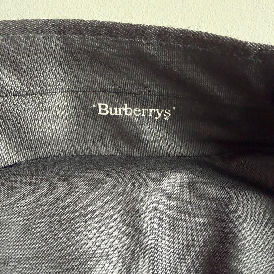 VNTG Burberry (33 x 33/32) Charcoal Pin Stripe Pleated Wool High Rise Pants