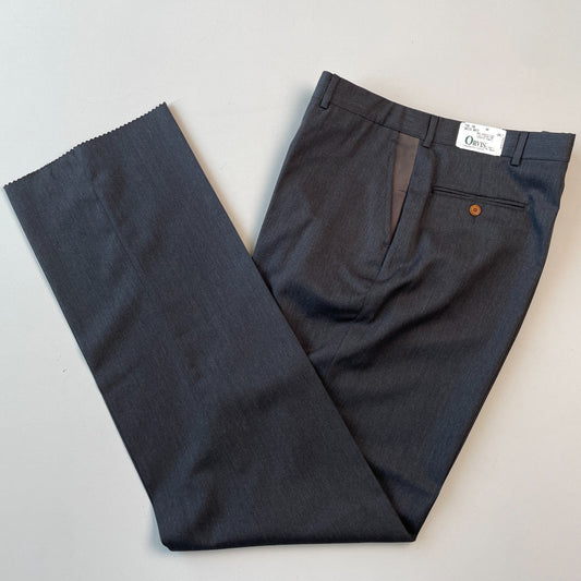 VNTG NWT Orvis (40) Gray Leather Pocket Super 100s Wool Trousers Pants