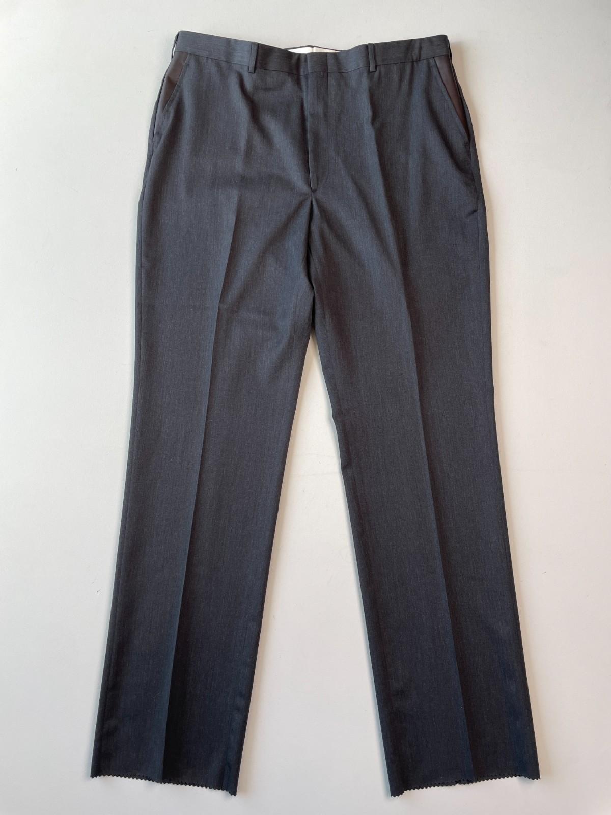 VNTG NWT Orvis (40) Gray Leather Pocket Super 100s Wool Trousers Pants