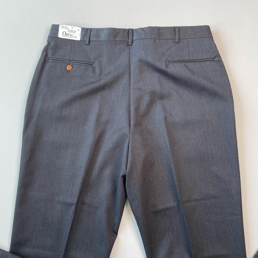 VNTG NWT Orvis (40) Gray Leather Pocket Super 100s Wool Trousers Pants