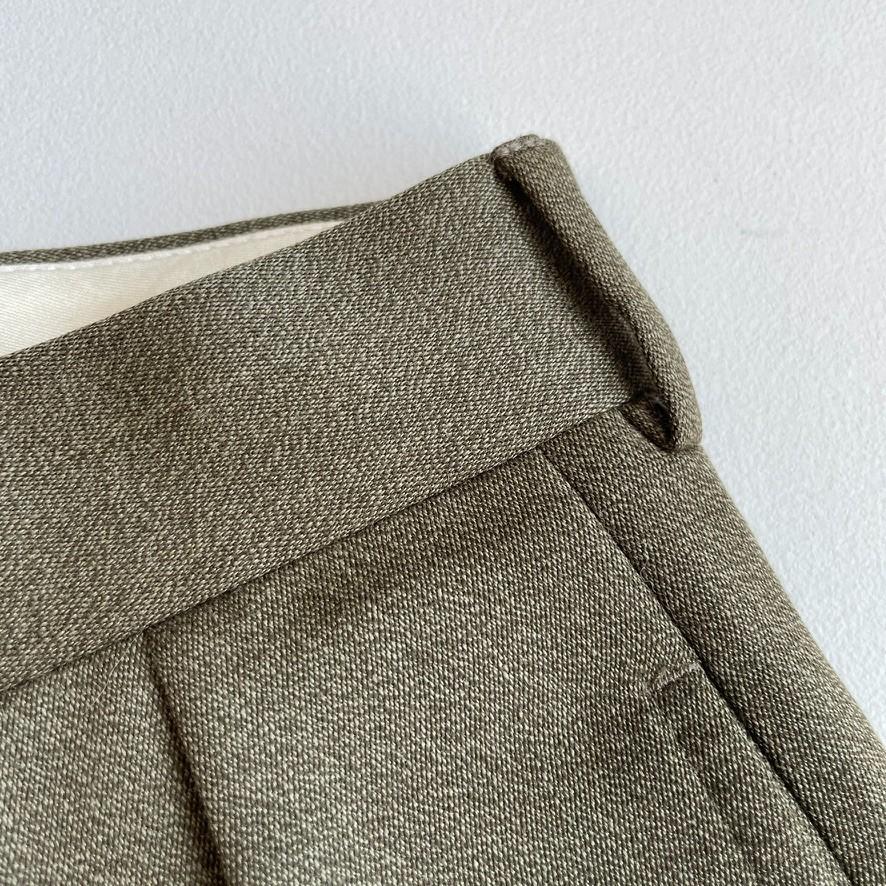 Polo Ralph Lauren (35x28) Olive Green 100% Virgin Wool Super 100s Pleated Pants