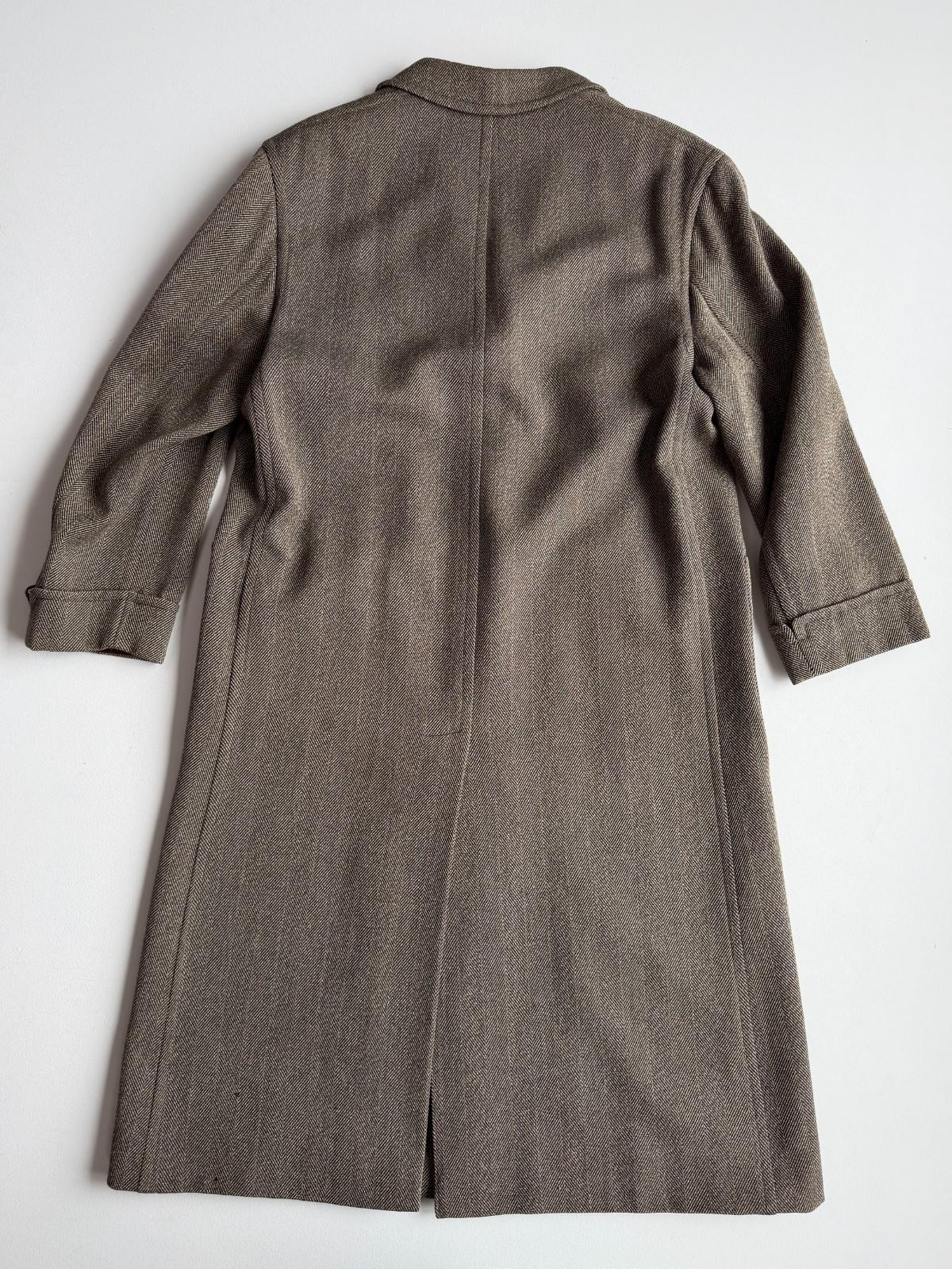 VNTG Luciano Barbera (50 /52) 100% Wool Wide-Wale Herringbone Tweed Top Coat