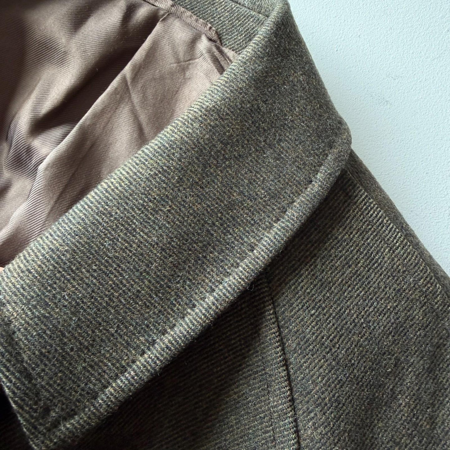 Burberry (48L) 100% Wool Olive Green Belted Balmacaan Raglan Coat