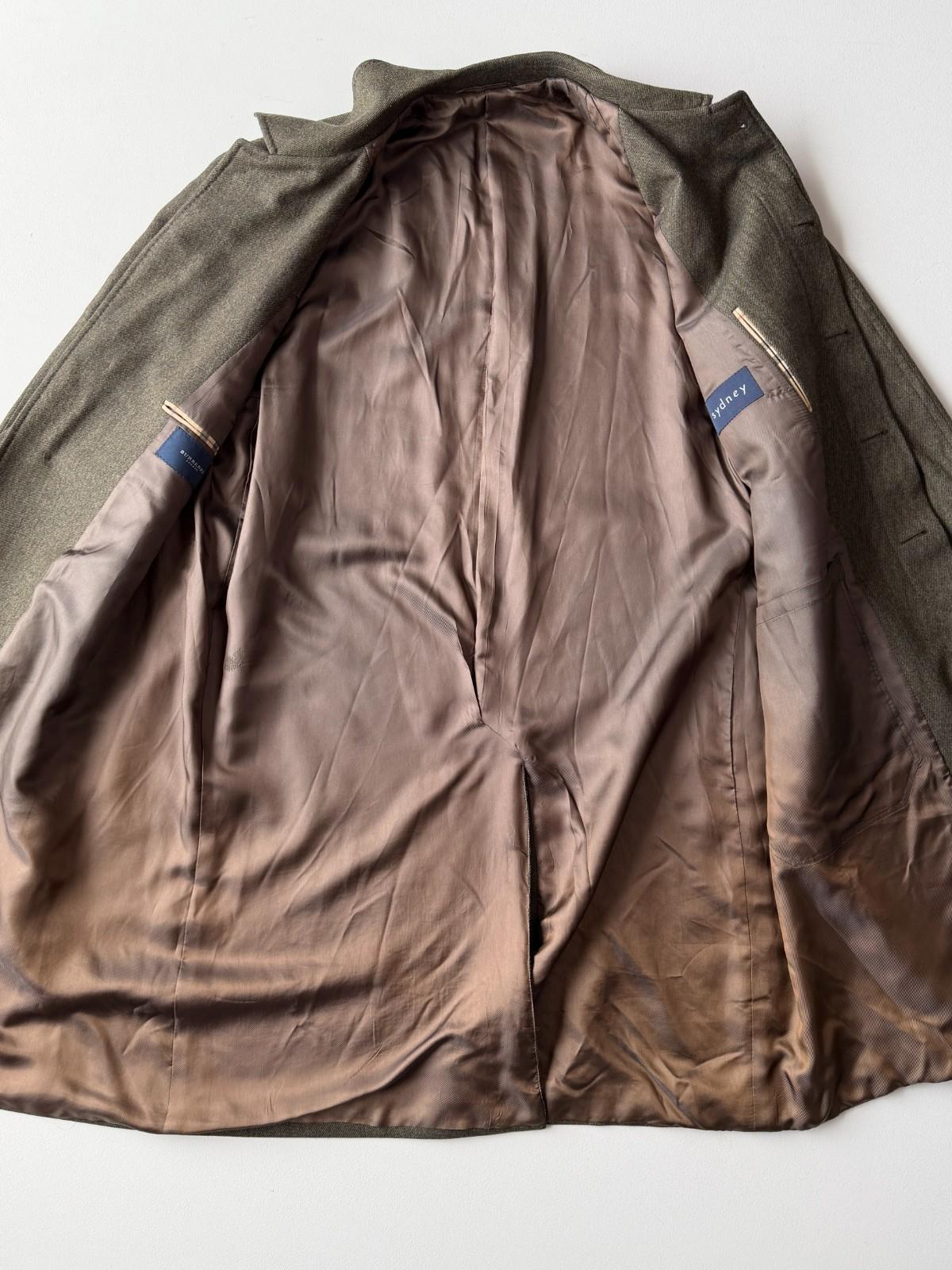 Burberry (48L) 100% Wool Olive Green Belted Balmacaan Raglan Coat