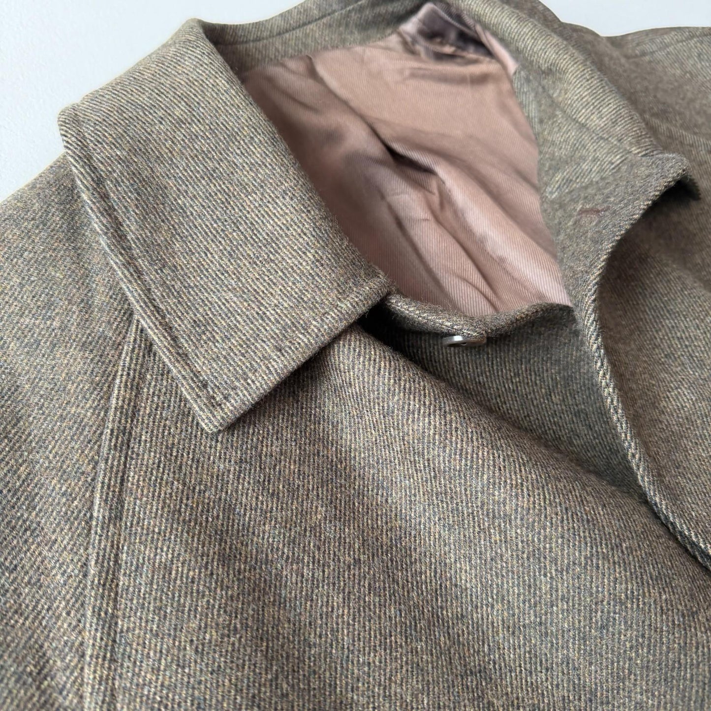 Burberry (48L) 100% Wool Olive Green Belted Balmacaan Raglan Coat