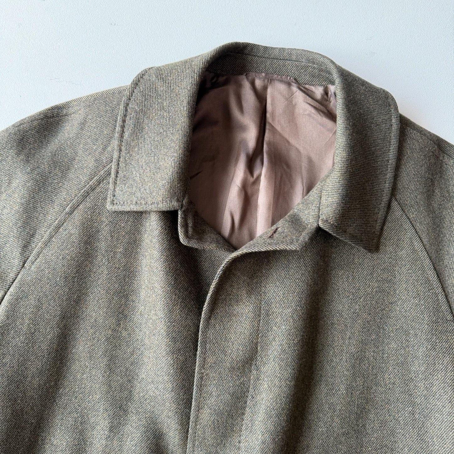 Burberry (48L) 100% Wool Olive Green Belted Balmacaan Raglan Coat