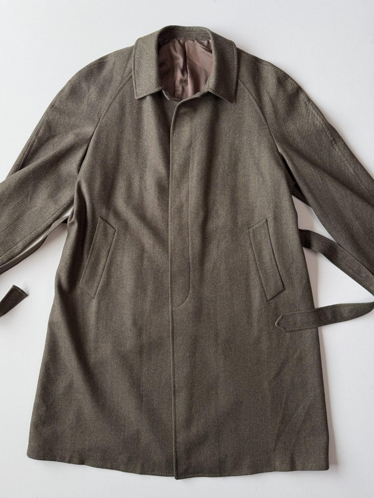Burberry (48L) 100% Wool Olive Green Belted Balmacaan Raglan Coat