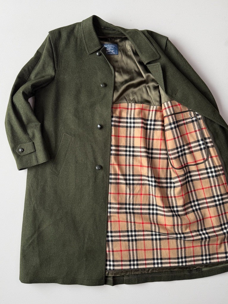 VNTG Burberry (44L / 46L) Loden MADE IN AUSTRIA Wool/Alpaca Nova Check Coat