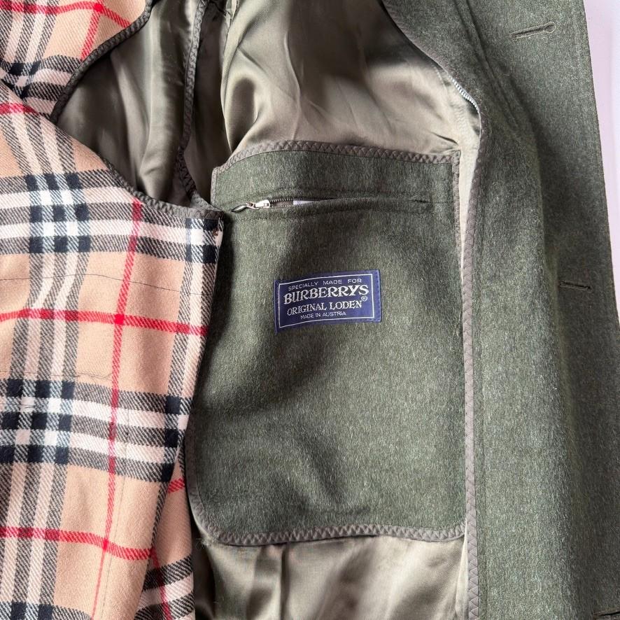 VNTG Burberry (44L / 46L) Loden MADE IN AUSTRIA Wool/Alpaca Nova Check Coat