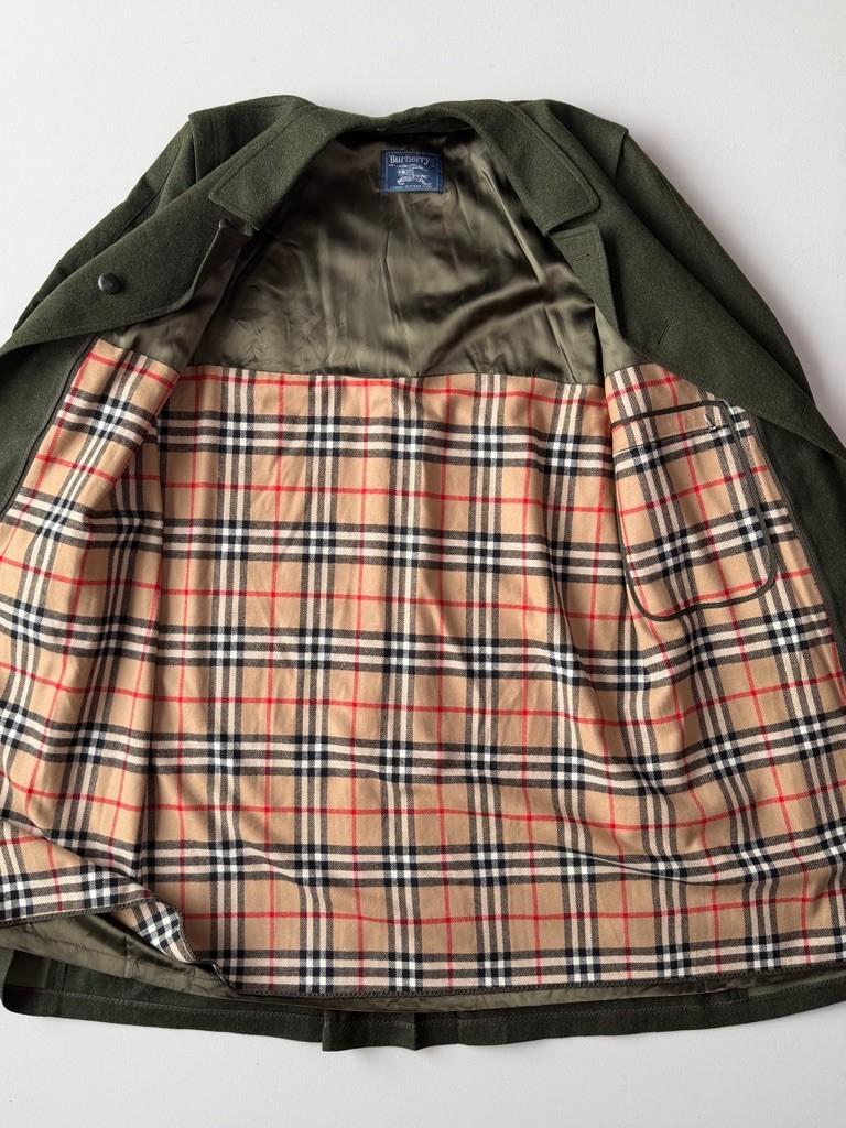 VNTG Burberry (44L / 46L) Loden MADE IN AUSTRIA Wool/Alpaca Nova Check Coat