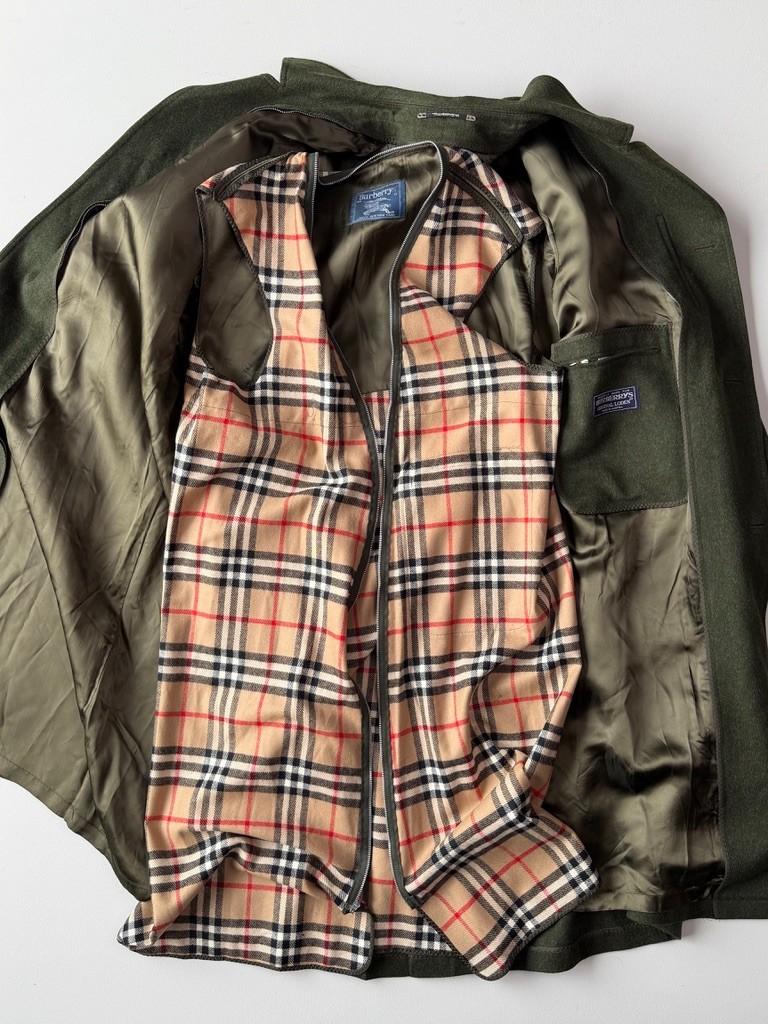 VNTG Burberry (44L / 46L) Loden MADE IN AUSTRIA Wool/Alpaca Nova Check Coat
