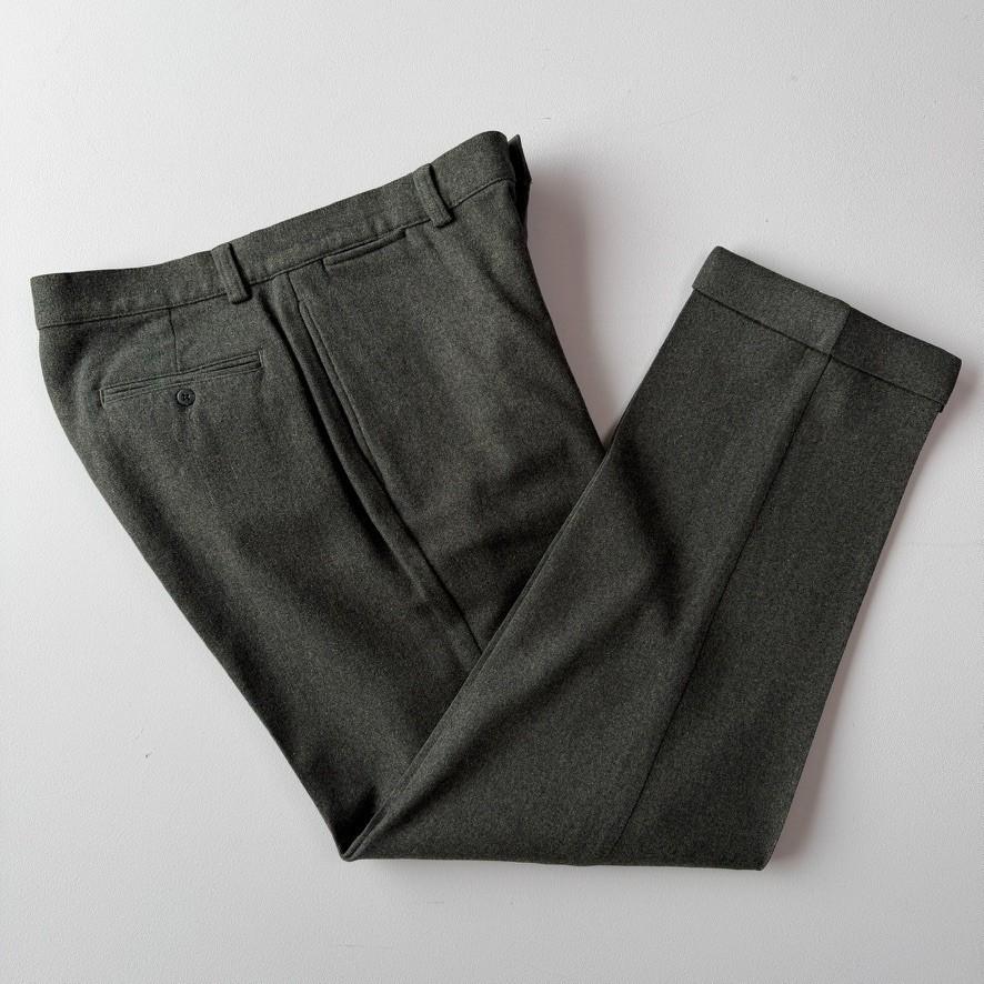 VNTG Polo Ralph Lauren (34x32) Wool Heathered Green Flannel "Philip" Pants