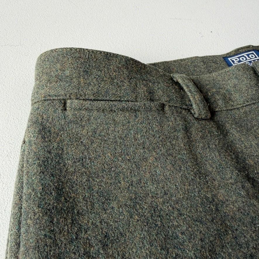 VNTG Polo Ralph Lauren (34x32) Wool Heathered Green Flannel "Philip" Pants