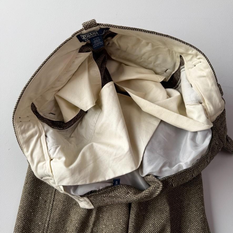 Polo Ralph Lauren (32x34) 100% WoolHerringbone Wool Cargo Waist Strap Pants