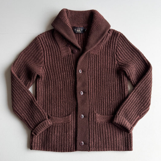 RRL Ralph Lauren (S) Cashmere/Merino Wool Rust Maroon Cardigan Sweater