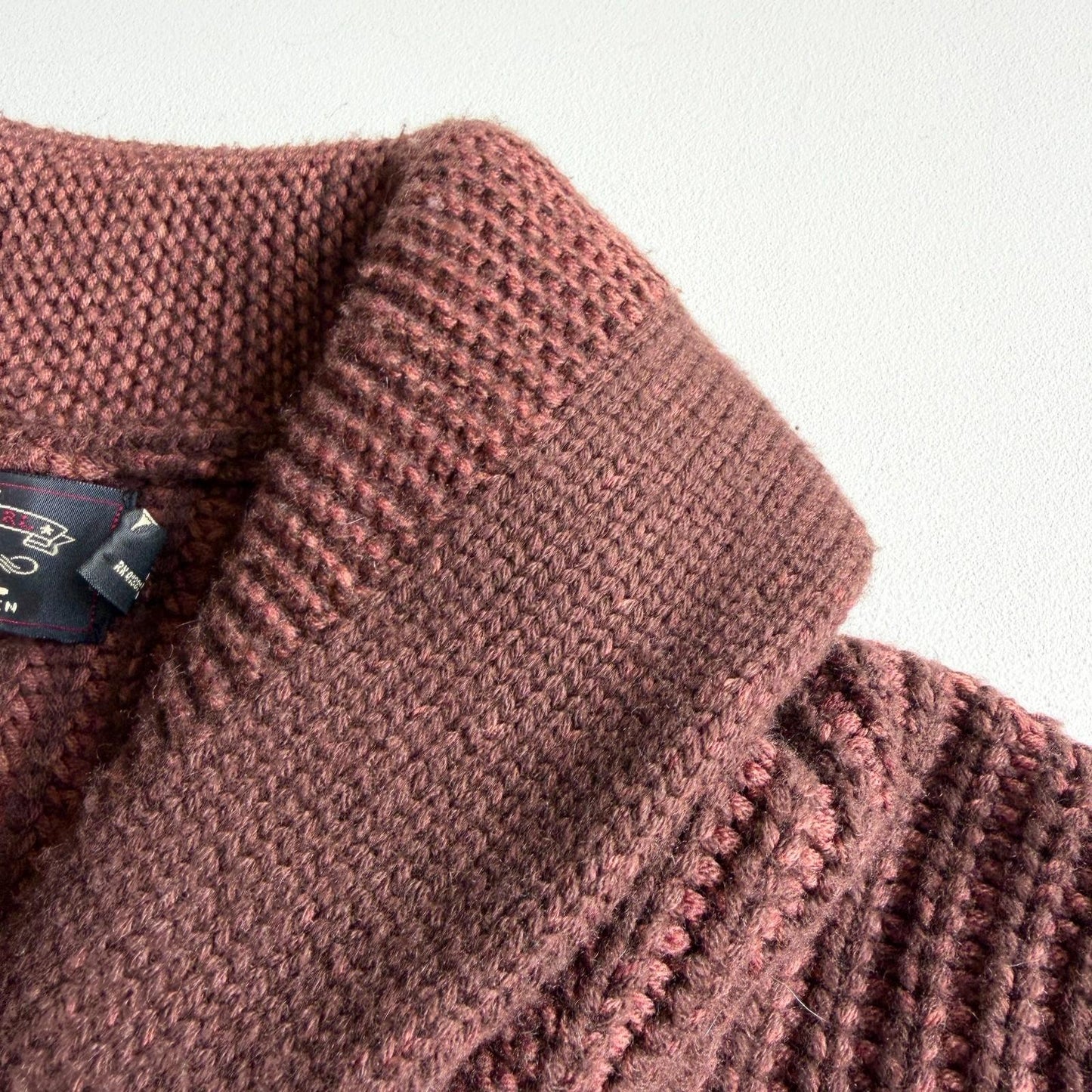 RRL Ralph Lauren (S) Cashmere/Merino Wool Rust Maroon Cardigan Sweater
