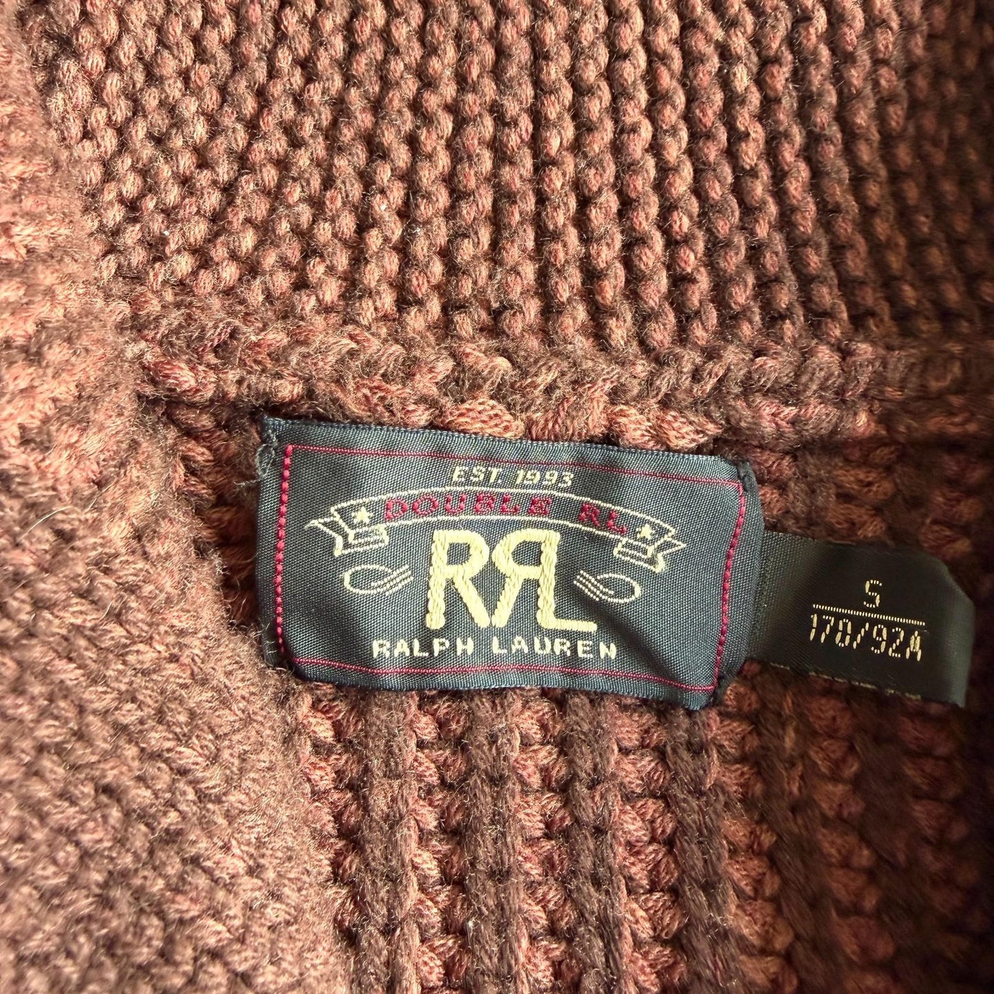 RRL Ralph Lauren (S) Cashmere/Merino Wool Rust Maroon Cardigan Sweater