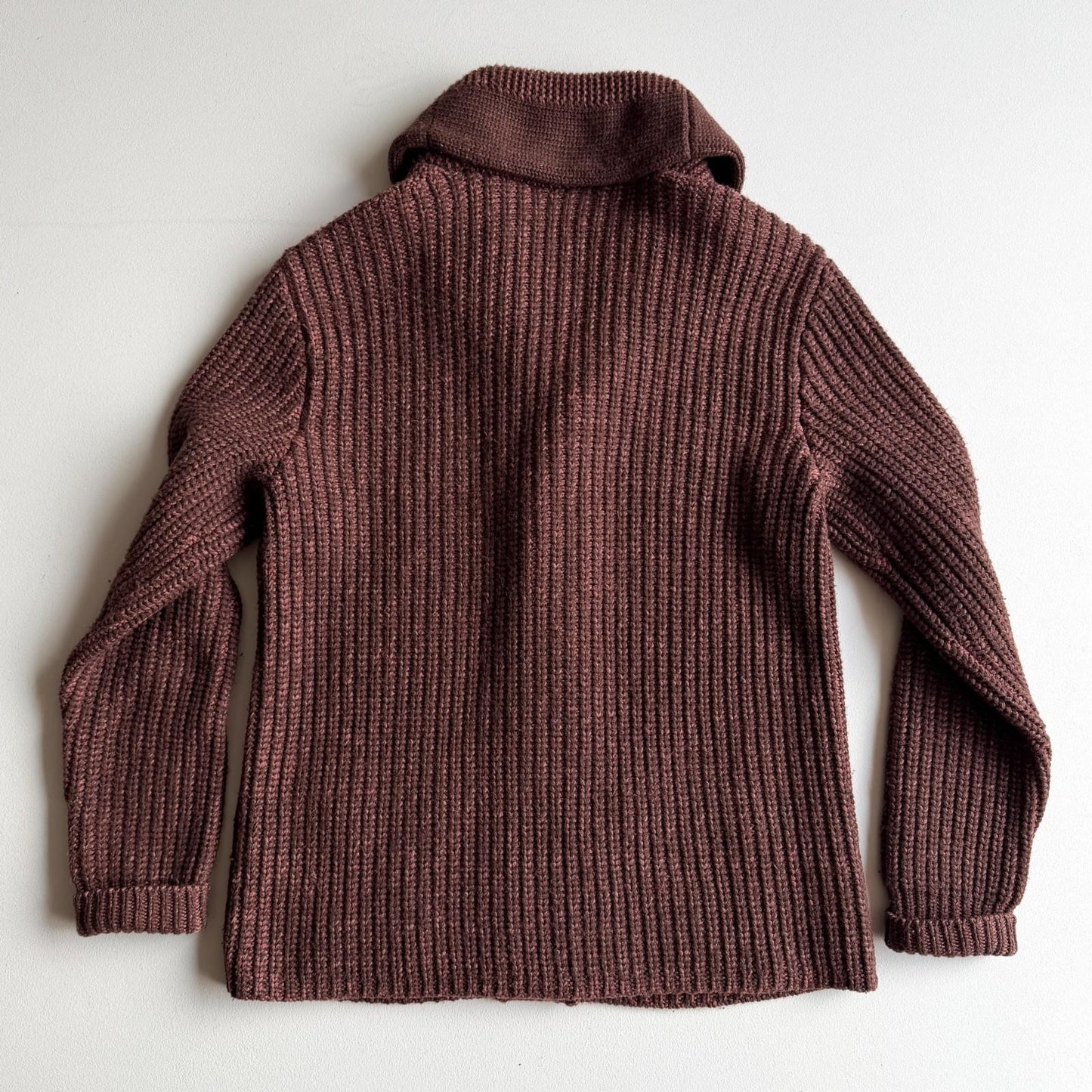 RRL Ralph Lauren (S) Cashmere/Merino Wool Rust Maroon Cardigan Sweater