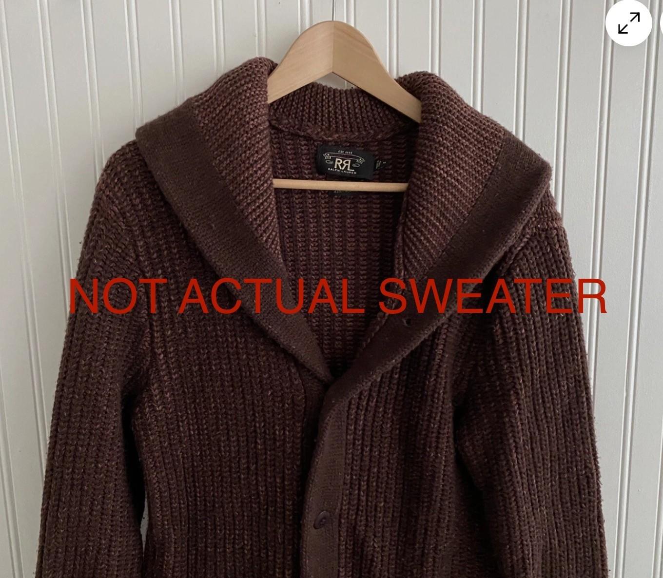 RRL Ralph Lauren (S) Cashmere/Merino Wool Rust Maroon Cardigan Sweater