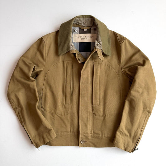 MINT Burberry Brit (XL) Jungle Cloth Grosgrain Cotton Wool Collar Jacket