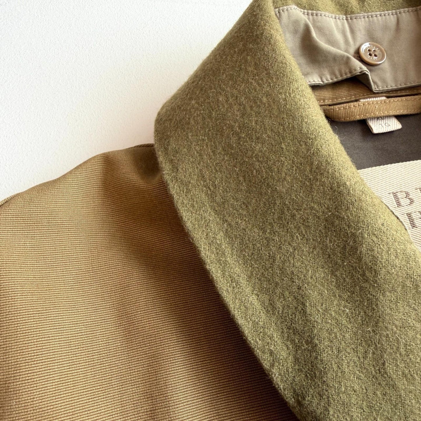 MINT Burberry Brit (XL) Jungle Cloth Grosgrain Cotton Wool Collar Jacket