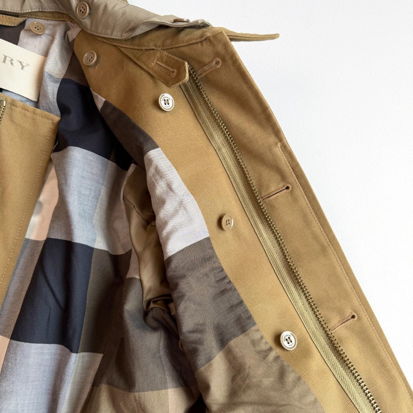MINT Burberry Brit (XL) Jungle Cloth Grosgrain Cotton Wool Collar Jacket