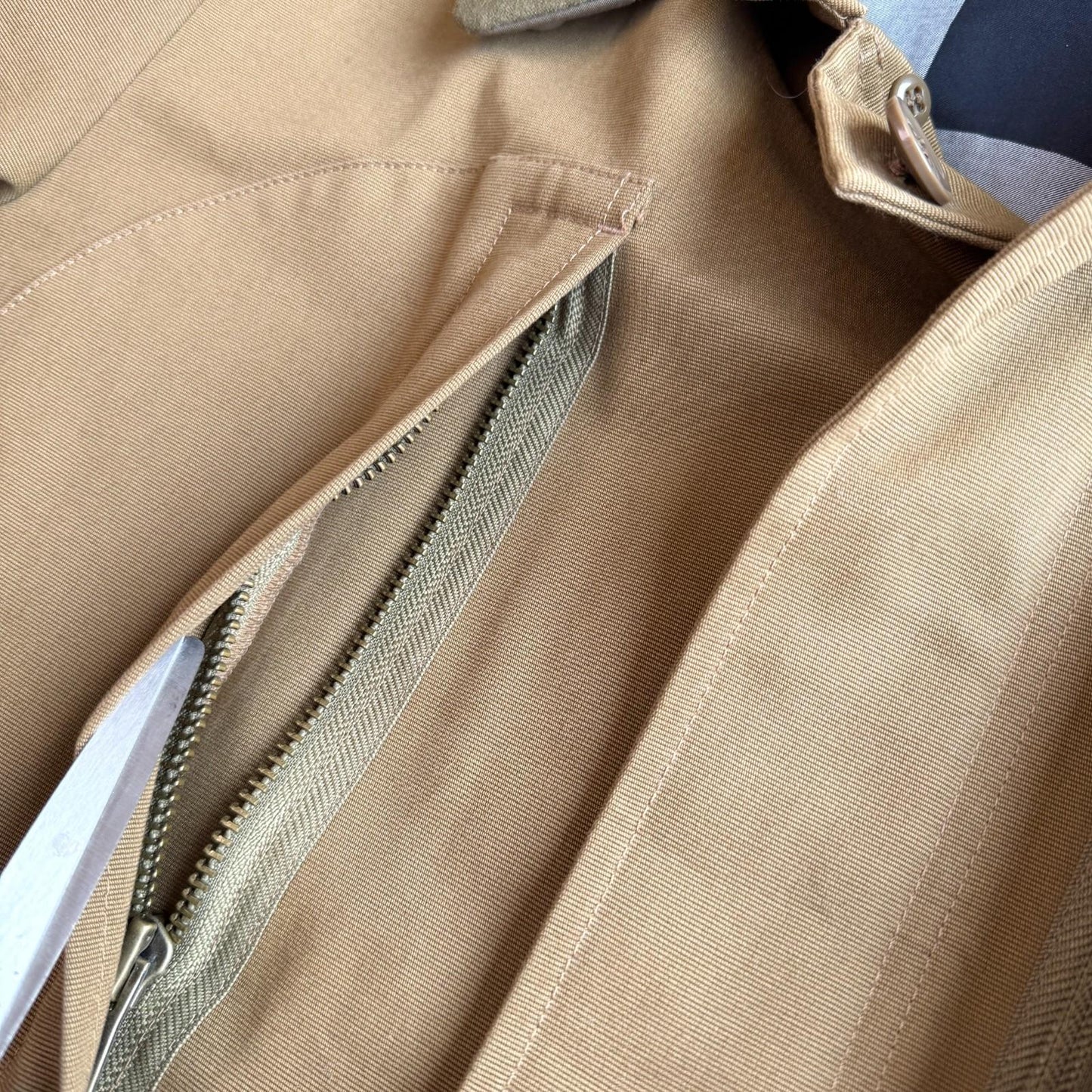 MINT Burberry Brit (XL) Jungle Cloth Grosgrain Cotton Wool Collar Jacket