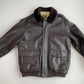 VNTG LL Bean (L/XL Tall) Flying Tiger A-2 Leather Shearling Collar Bomber Jacket